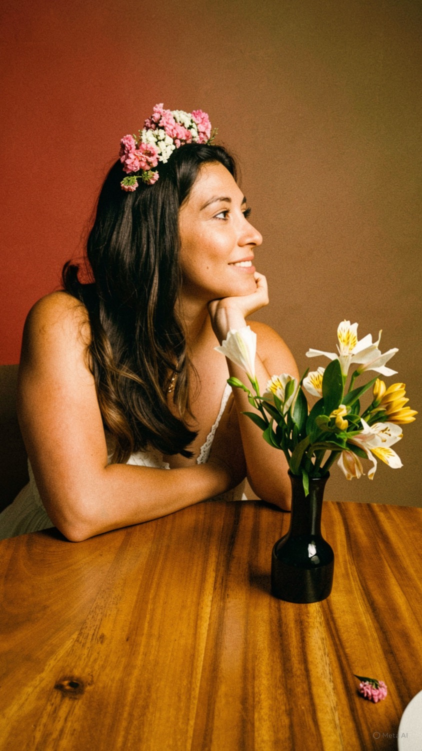 Yasmin Cahuich entre flores